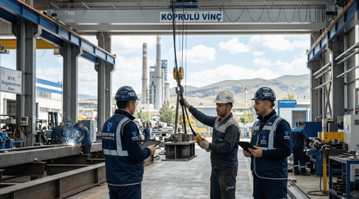 Kırıkkale sanayi bölgesinde Başkent Belge tarafından gerçekleştirilen Makine Montajcısı Seviye 3 MYK sınavı ve yetkili denetim süreci.