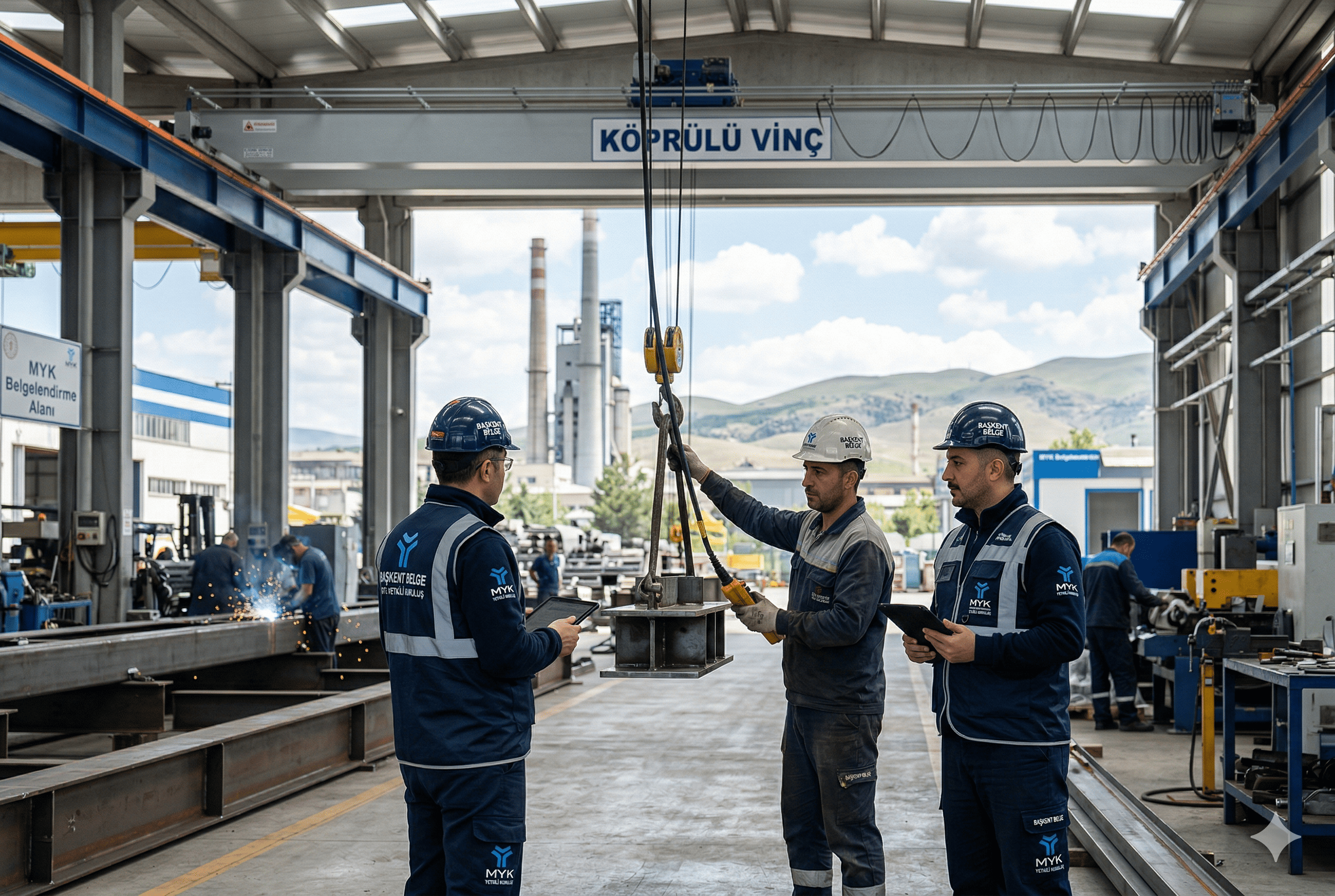 Kırıkkale sanayi bölgesinde Başkent Belge tarafından gerçekleştirilen Makine Montajcısı Seviye 3 MYK sınavı ve yetkili denetim süreci.